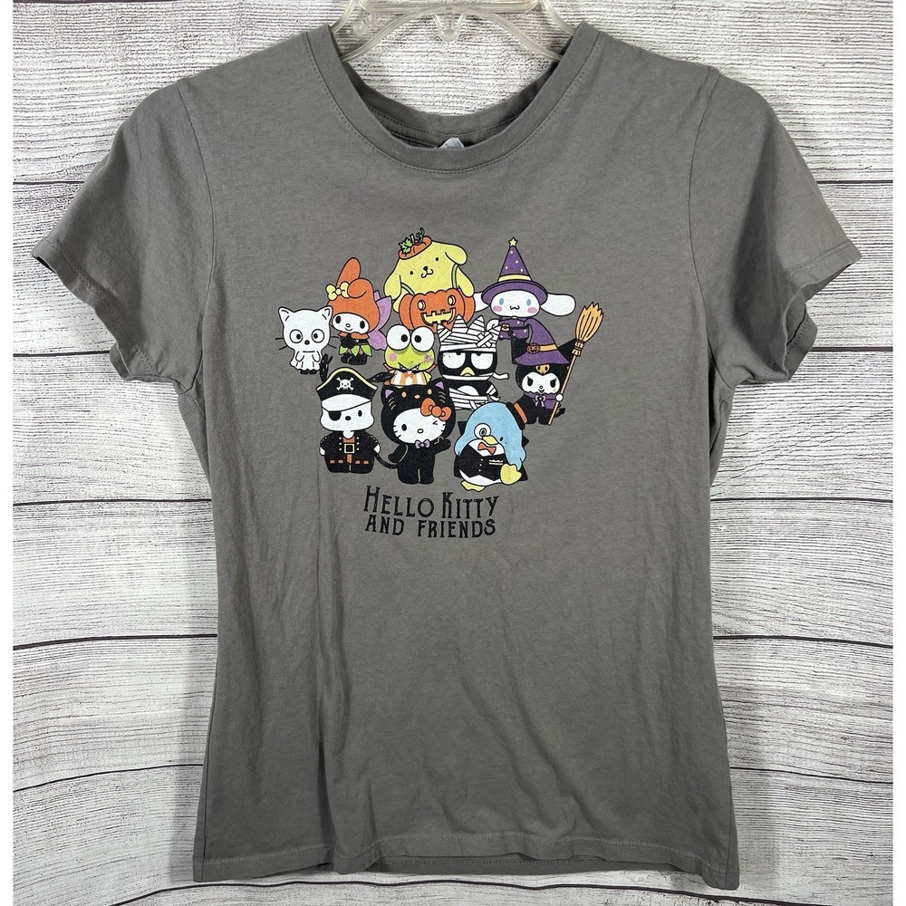 Hello Kitty And Friends Halloween Graphic T Shirt Womens Small Grayβ Sanrio